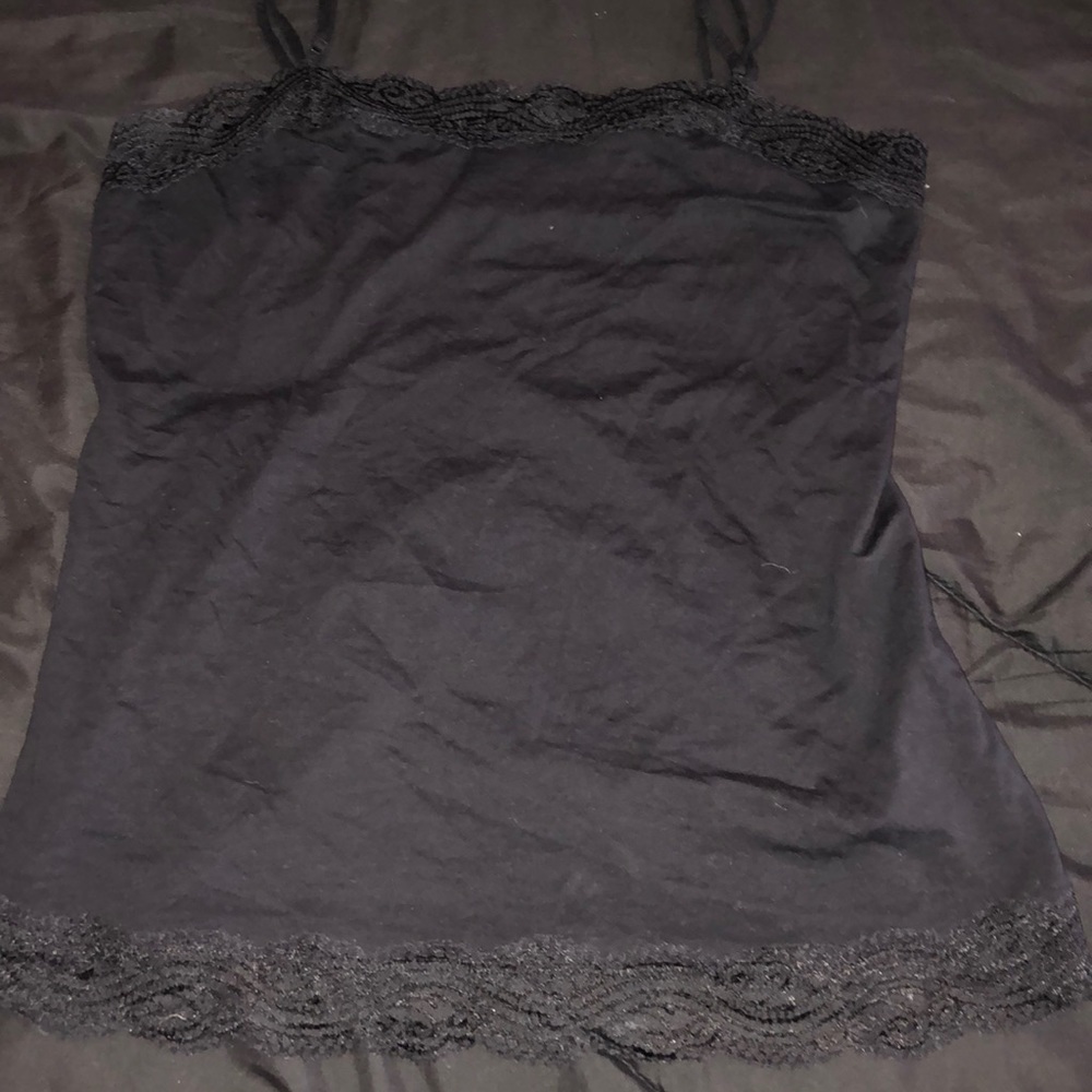 tank top with lace on top and bottom